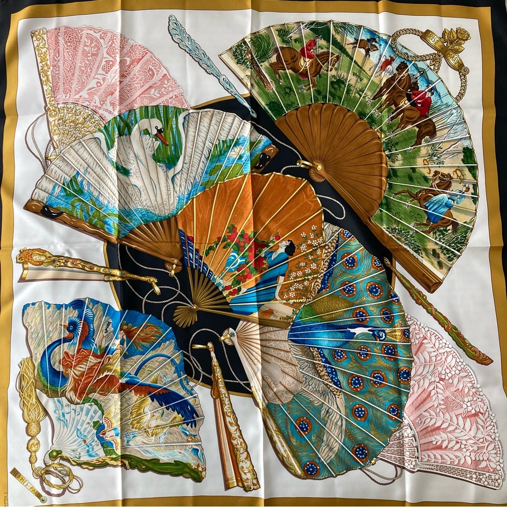 RARE Vintage Hermes Scarf “Brise de Charme” by J. Abadie.